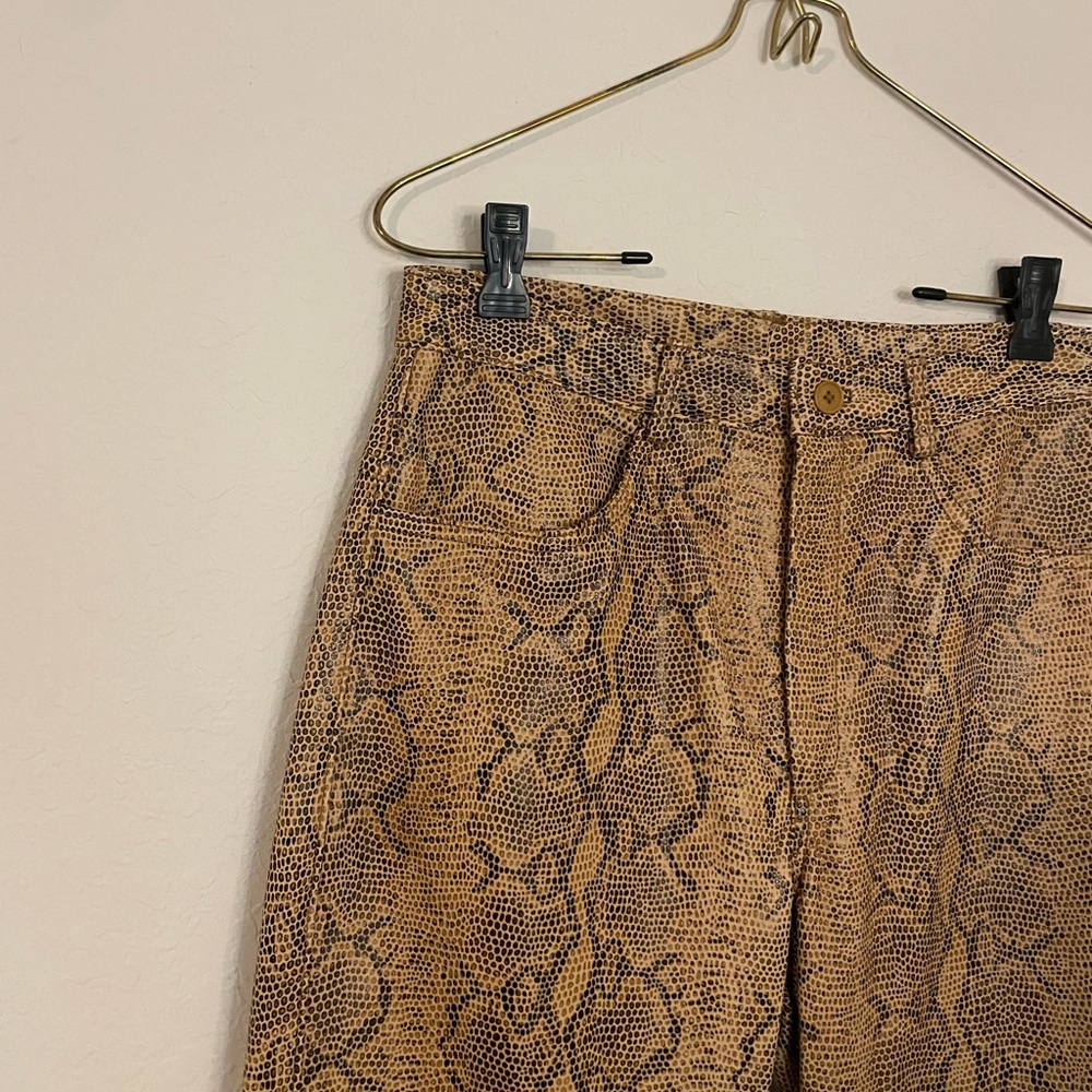 Vintage Real Leather HW Animal Print Pants